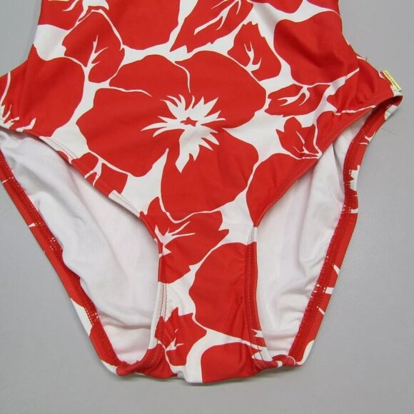 NEW VINCE CAMUTO Women's Swimsuit One Piece Tangerine Floral Print V-Neck Size 6 - Picture 10 of 12
